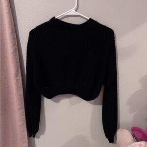 Black Knit Cropped Sweater